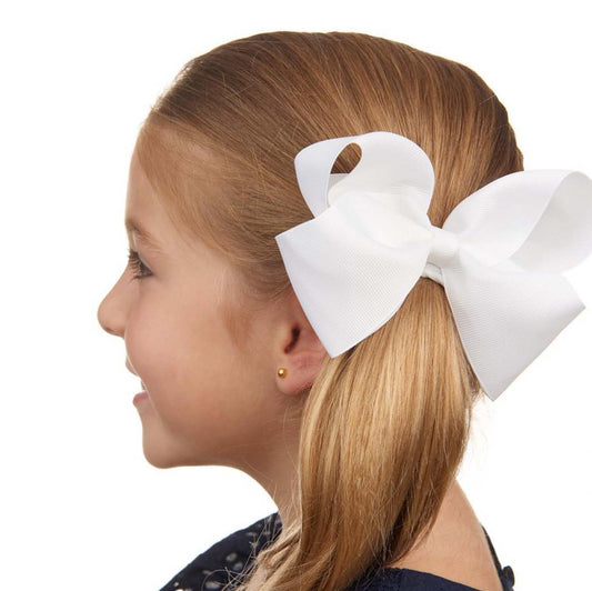 White | Zali Girl Hair Bow - Large