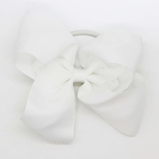 White | Zali Girl Hair Bow - Large