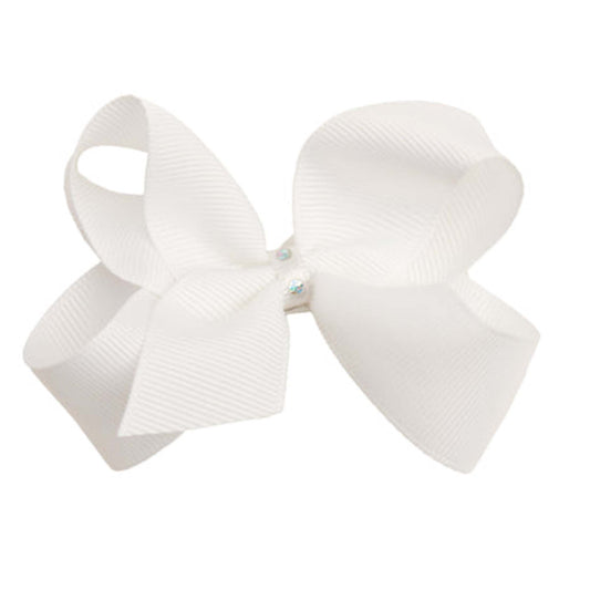 White | Zali Girl Hair Bow - Small